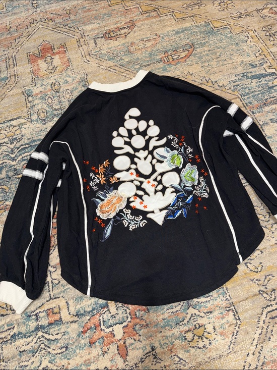 Free People Tops - Free People Rugby Black and White  Colorblock Long-Sleeve Shirt